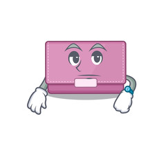 Mascot design style of womens wallet with waiting gesture