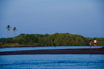 beach, guatemala, sunset, sky, blue