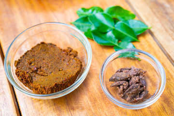 spices curry paste and shrimp paste ingredient for cooking