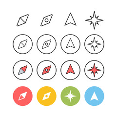 set of Compass vector icons . Compass icon vector