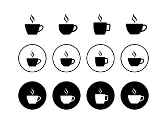 set of Coffee cup vector icons. Coffee cup icon. Coffee icon. Tea cup