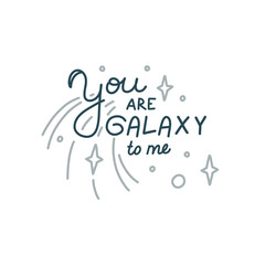 Lettering for those who are in love. Romantic quote with hand written text. Vector illustration in doodle style