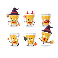 Halloween expression emoticons with cartoon character of glass of beer