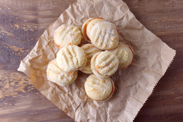 buttered cookies joined by a guava jelly, traditional in Brazil where they are known as goiabinha