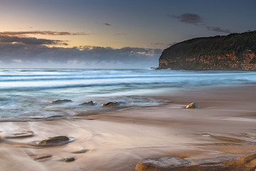 Sunrise Seascape and Low Cloud Bank