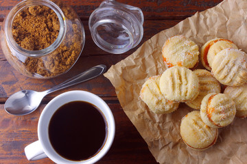 buttered cookies joined by a guava jelly, traditional in Brazil where they are known as goiabinha