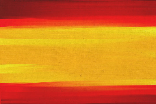 Hand painted Spain national flag