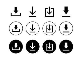set of Download icons . Downloading vector icon
