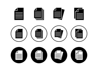set of Document icons . Paper icon. File Icon