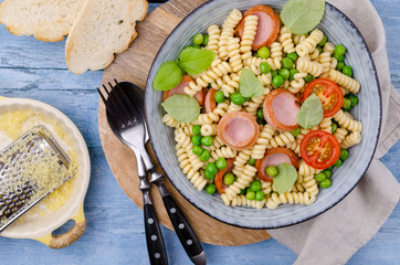 Traditional pasta with sausages