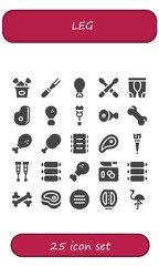 Modern Simple Set of leg Vector filled Icons