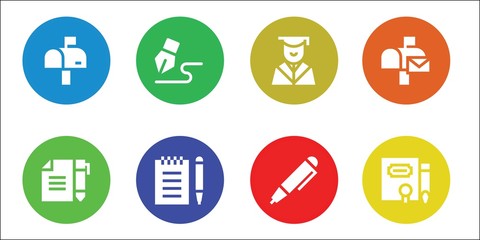 writing icon set