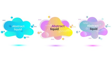 set of abstract liquid design vector