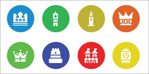 Modern Simple Set of kingdom Vector filled Icons