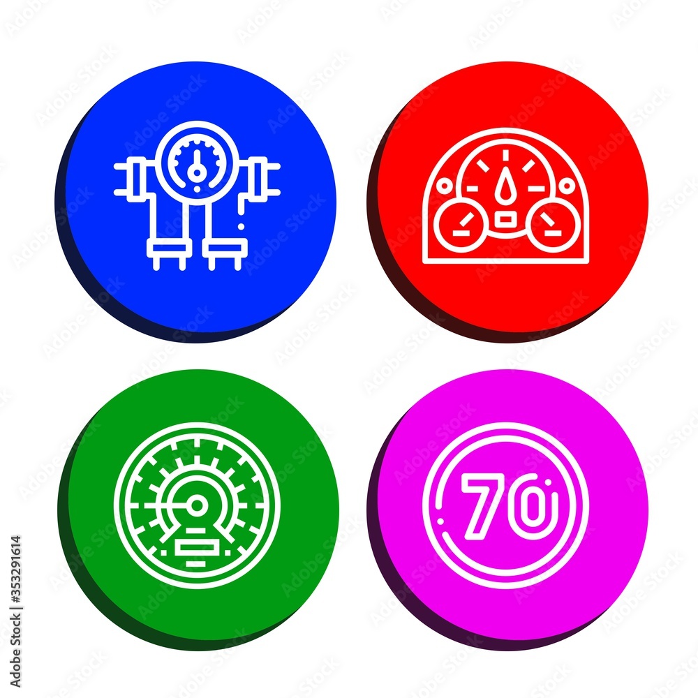 Poster tachometer simple icons set