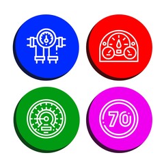 tachometer simple icons set