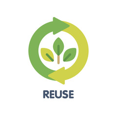 Reuse flat icon style illustration design on white background