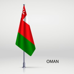 Oman Hanging flag on flagpole
