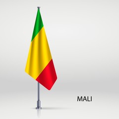 Mali Hanging flag on flagpole