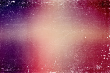 Vintage old abstract blurred retro photo bokeh background with scratches and defects