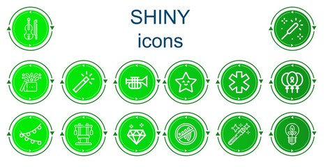 Editable 14 shiny icons for web and mobile