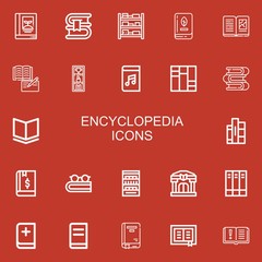Editable 22 encyclopedia icons for web and mobile