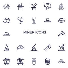 Editable 22 miner icons for web and mobile