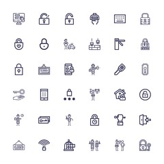 Editable 36 unlock icons for web and mobile