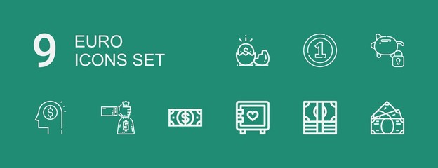 Editable 9 euro icons for web and mobile
