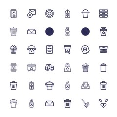 Editable 36 trash icons for web and mobile