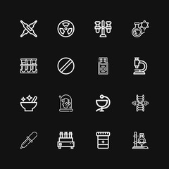 Editable 16 chemistry icons for web and mobile