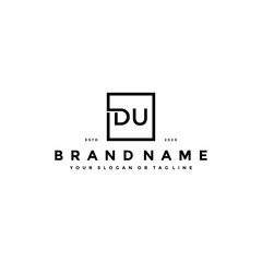 letter DU logo design vector