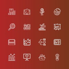 Editable 16 chart icons for web and mobile