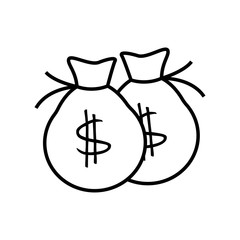 Money bag line icon
