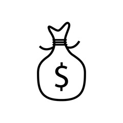 Money bag line icon