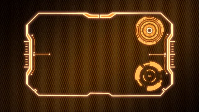 Mechanisms in action within a golden frame on a dotted background.
