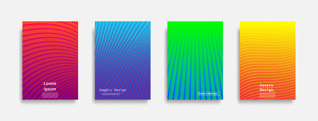 Minimal covers design. Colorful line design. Future geometric patterns. Eps10 vector.