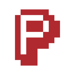 Obraz premium letter p pixel color logo design