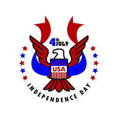 July 4 independence day, United States of America icon, eagle as a symbol of the country.