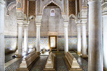 the Saadian tombs mausoleum in Marrakech, Morocco
