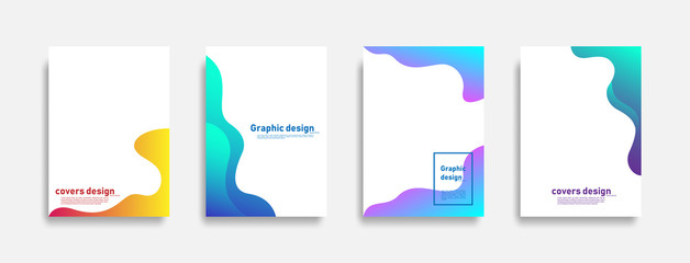 Minimal covers design. Colorful curve gradients. Cool modern background design. Future geometric patterns. Eps10 vector.