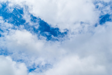 The blue sky is covered with beautiful clouds.