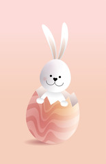 easter bunny hatched from easter egg illustration