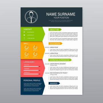 Beautiful CV / Resume template - vector minimalist - color resume cv template