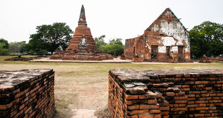 Wat Wora Chet Tha Ram, a Buddhist temple of archaeological park, Ayutthaya, Thailand