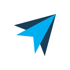 blue color arrow corner logo design