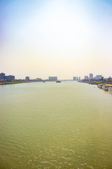 A beautiful view of mekong river at Phnom Penh, Cambodia.