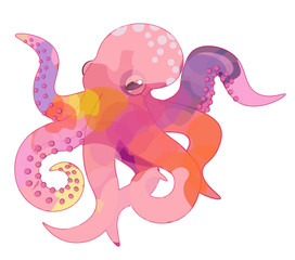 pink octopus vector illustration