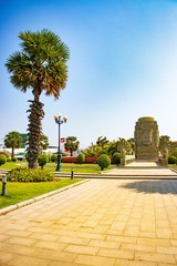 Fototapeta premium A beautiful view of buddha statues at Phnom Penh, Cambodia.