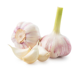Garlic on a white background